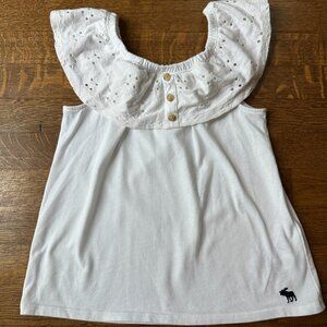 Abercombie Kids Girls White Eyelet Blouse Size 11/12